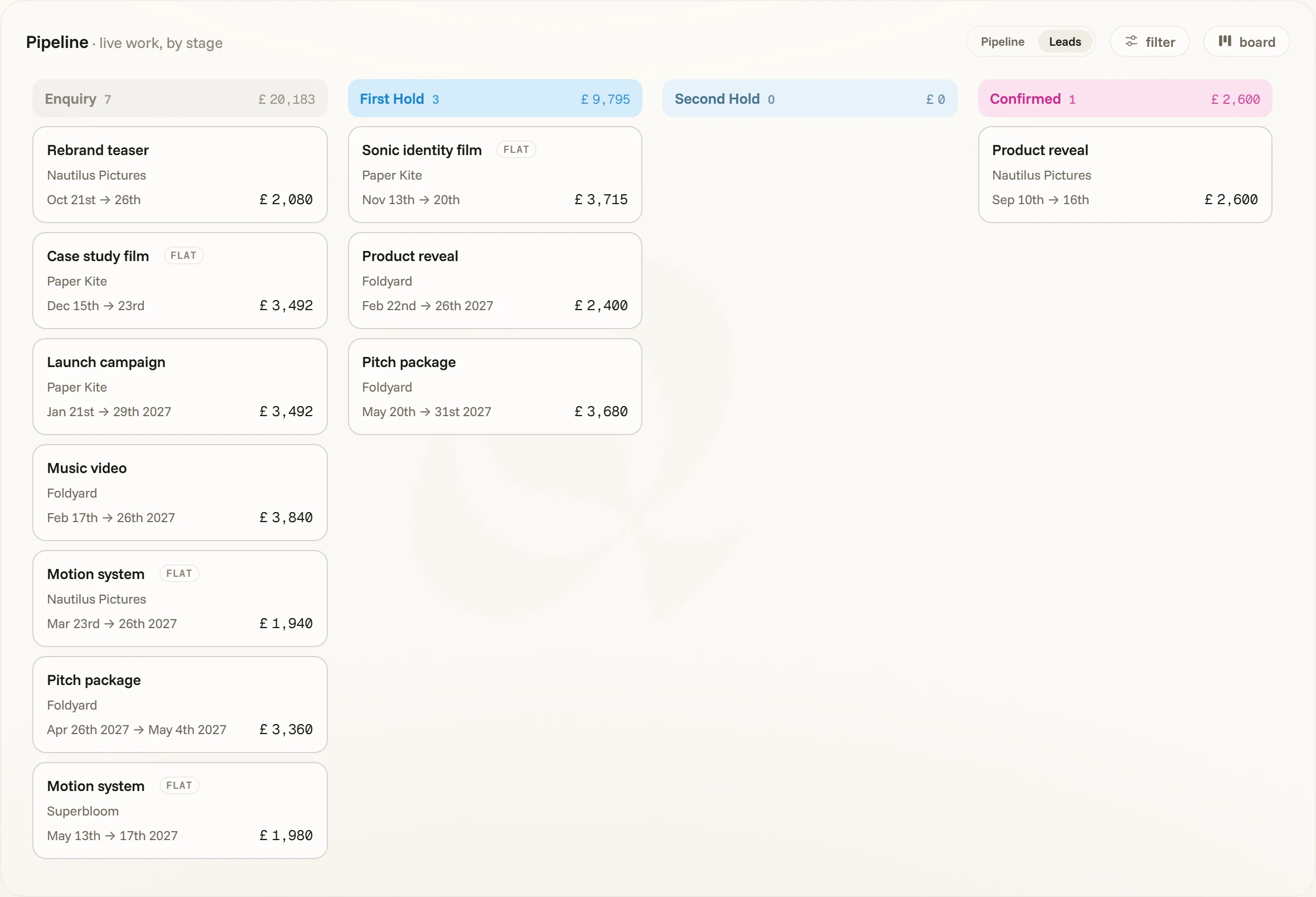 Agenda · Tablero — tema claro